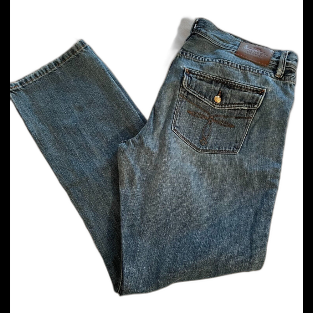 LRL Lauren Jeans CO Jeans Womens Size 8 Blue 34"x28.5" Straight Leg Ralph Lauren